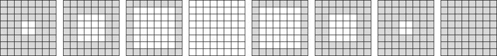 Animation d'un carré de 8x8 vibrant