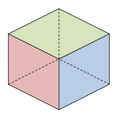 La projection classique d'un voxel en vue isométrique