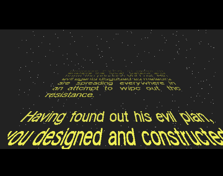 Le scroll à la Star Wars de Stardust, totalement parfait