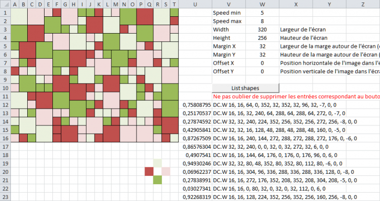 L'outil Excel de composition du puzzle