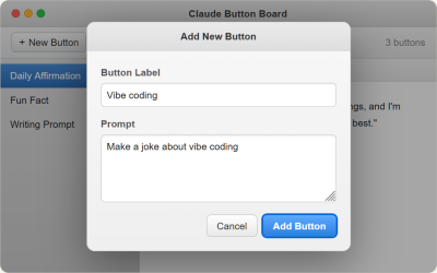 Ajout d'un bouton dans l'artifact pour prompter Clauder